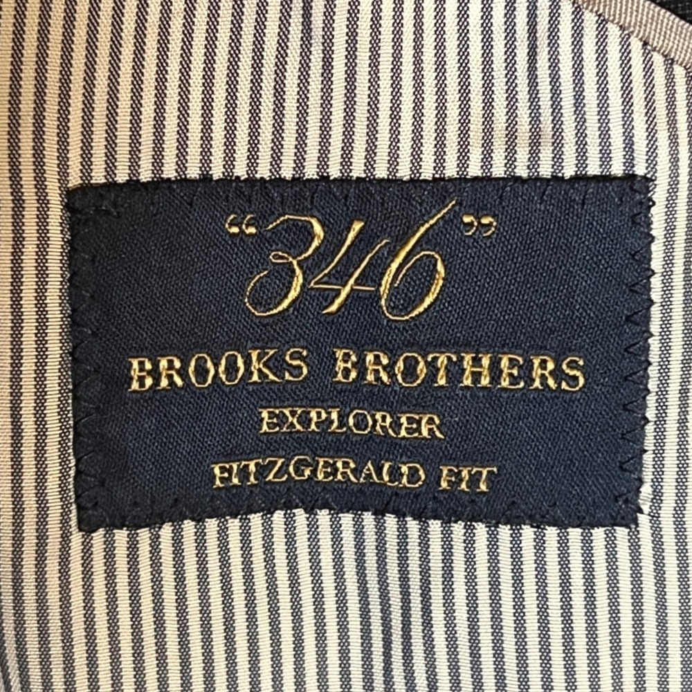Brooks Brothers 346 Blazer Mens 40R Navy Blue Fitzgerald Fit Wool Suit Jacket - Picture 9 of 10
